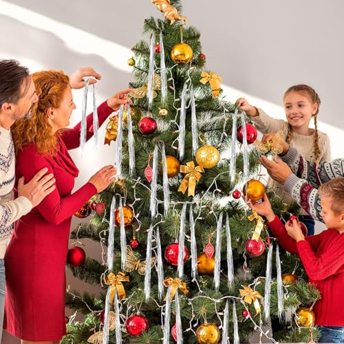 6000 Strands Silver Christmas Tinsel Icicles - 19.7" Metallic Foil Decor