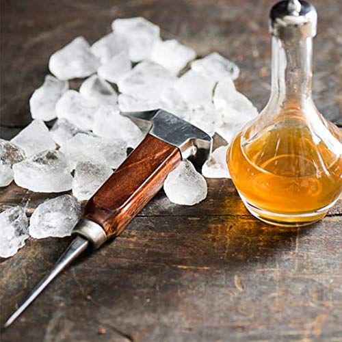 Gihunk Stainless Steel Ice Pick with Wood Handle - Heavy Duty Ice Breaking Tool for Bars & Kitchen - Short Version