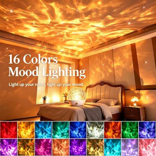 3-in-1 LED Projector Lamp with 300 Modes, RGB Remote Control Mood Light