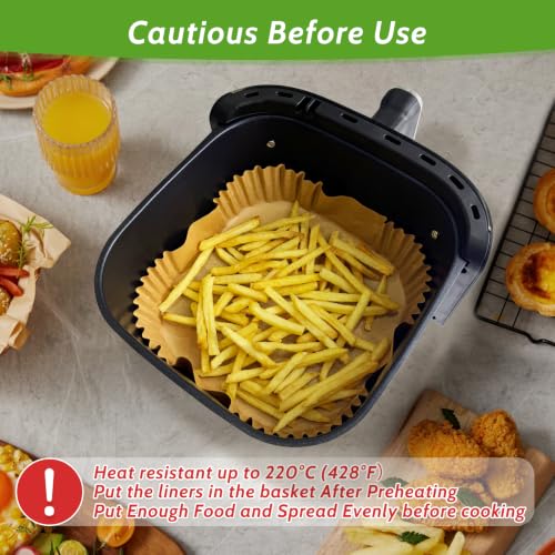 360 Pack 8 Inch Square Air Fryer Liners - Non-Stick Disposable Parchment Paper