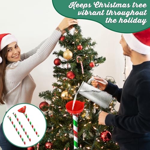 Dreyoo Christmas Tree Watering Funnel & 44-Inch Adjustable Watering Stick - Spill-Free Holiday Tree Care, Red & Green