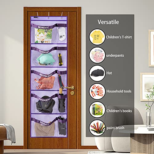 Weekly Kids Clothes Organizer Hanging Closet Storage Monday to Friday