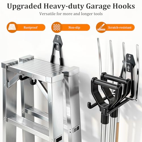 Heavy-Duty Steel Garage Hooks 18-Pack Wall Mount Tool Organizer