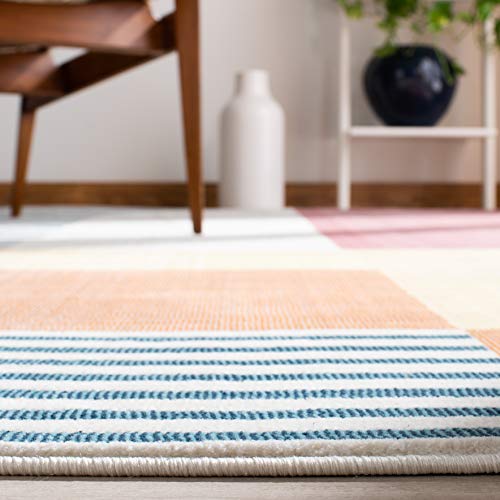 SAFAVIEH Orwell Collection Accent Rug - 2'2" x 5', Rust & Yellow, Mid-Century Modern Abstract Design, Non-Shedding & Easy Care, Ideal for High Traffic Areas in Entryway, Living Room, Bedroom (ORW368P)