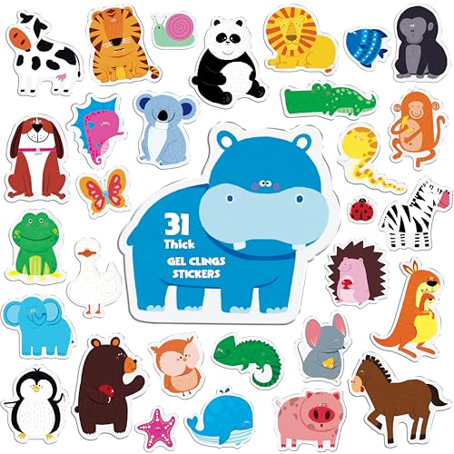 31 Animal Gel Clings - Removable & Reusable Window Stickers