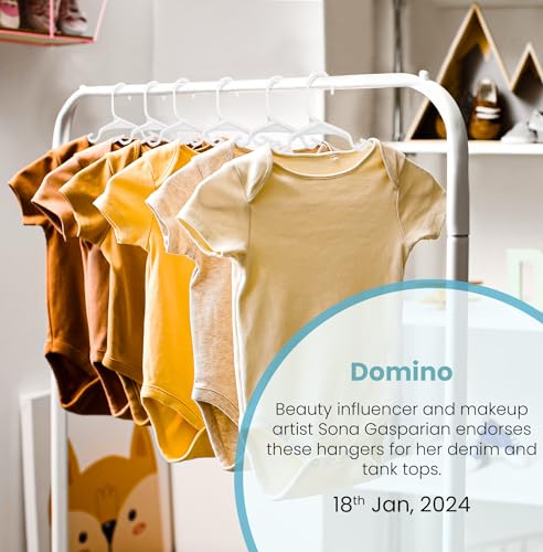 Kids Plastic Hangers 60 Pack 11.5 Inch White Baby Closet Organizers