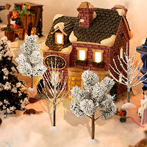 Sumind 12 Pcs Mini Christmas Village Snow Trees – Vivid Style