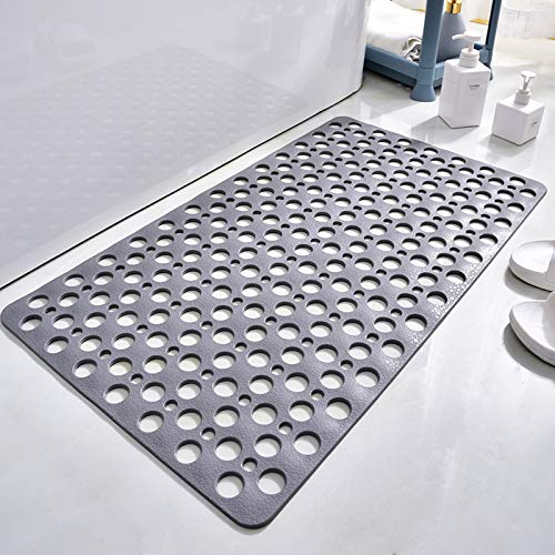Non-Slip Shower Mat, 28" x 15" Rectangular Bath Mat with Suction Cups