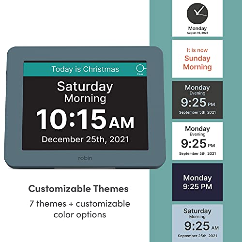 Robin Day Clock 2026 Winter Day - 8-Inch Digital Calendar & Talking Alarm for Seniors