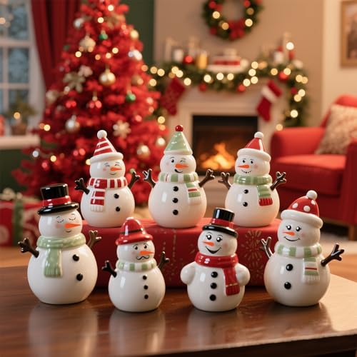 52PCS Snowman Face Stickers for DIY Christmas Crafts & Ornaments