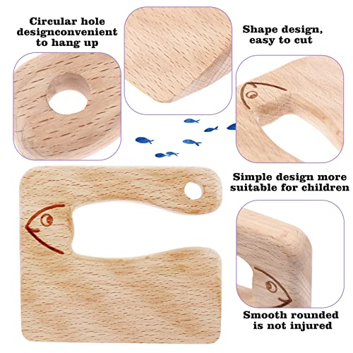 Kids Wooden Kitchen Knife Set with Cutting Board - Safe Toy Cooking Utensils