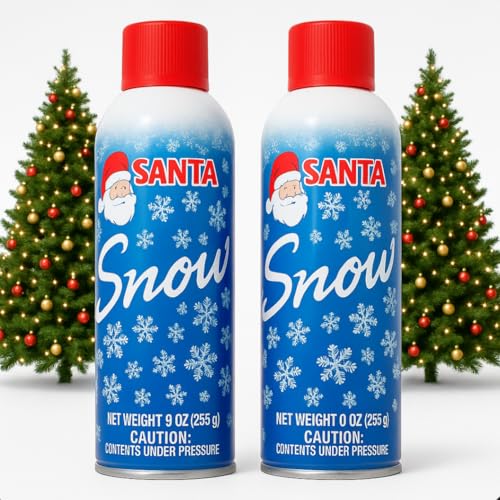 Artificial Snow Spray for Holiday Decor, Windows & Wreaths - 2 Pack