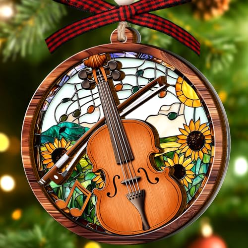Sufavn Cello Ornament for Christmas Tree - Wooden Acrylic Holiday Decor, Model: THIS listing - Cello Variation