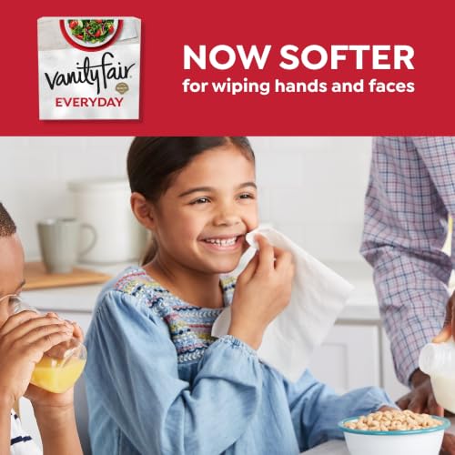 Disposable Paper Napkins - Vanity Fair Everyday 100 Count Pack, Cloth-Like 6.5x6.35 Inches