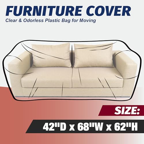 Extra Large Clear Plastic Loveseat Covers 68x62x42 Inch