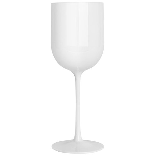 PLASTICPRO White Plastic Wine Glasses Set of 10 Elegant Wine Goblets Hard Plastic Wine Cups on Stem 12 Ounce