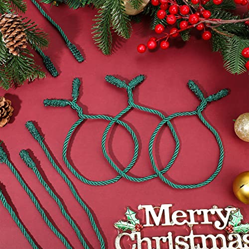 Zhengmy 50 Pcs 20in Christmas Garland Tie - Green, Nylon with Hidden Wire