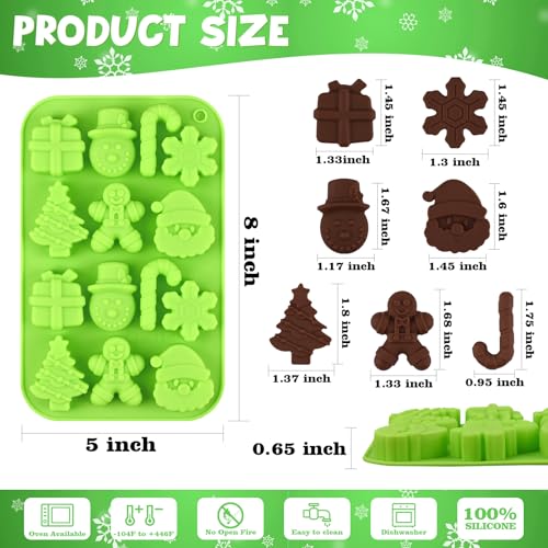 Christmas Silicone Candy Molds - 4 Pack, 14 Cavity Xmas Baking & Chocolate Molds