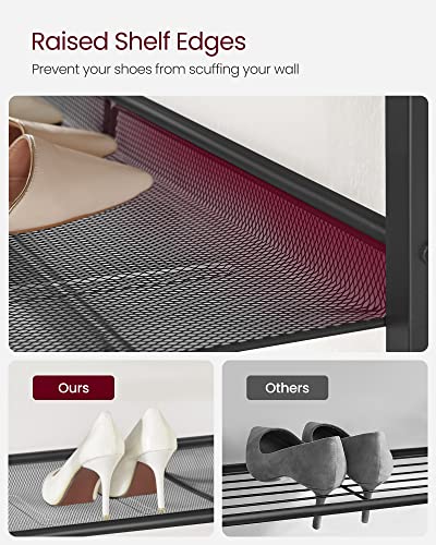 4-Tier Industrial Shoe Rack with Adjustable Shelves, Rustic Brown