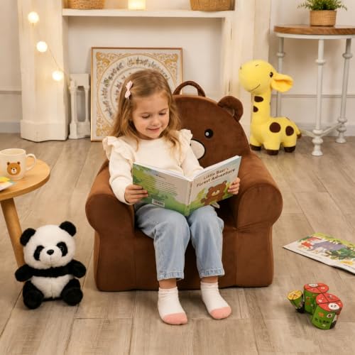 Kids Character Toddler Chair - Soft, Cuddly Animal Design, Lightweight & Washable