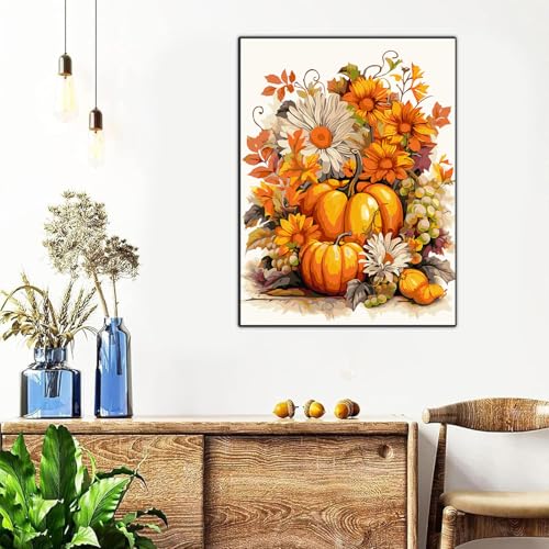 Meothan Paint by Numbers Kit for Adults with Framed Canvas & Wooden Easel - 12x16in