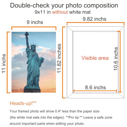 SESEAT 9x11 Picture Frame Rustic Brown - Wall or Tabletop Display, 1 Pack (Brown/9x11)