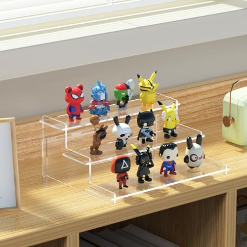 3-Tier Clear Acrylic Display Riser Stand for Perfume, Figures, and Cupcakes
