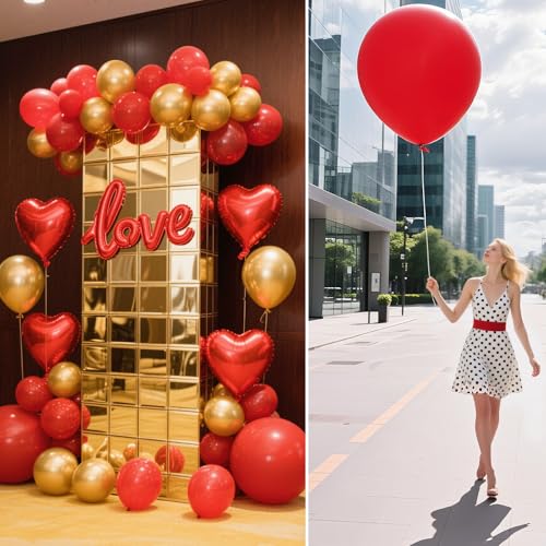 K.E.J. 5 Inch Red Balloons Bulk Pack for Balloon Arch Garlands Party Decorations