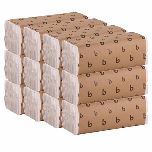 C-Fold Commercial Paper Hand Towels - 1-Ply White Disposable Towels (12 Packs)