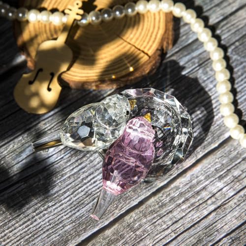 3.3-Inch K9 Crystal Bird Figurine Art Glass Paperweight Ring Holder Decor