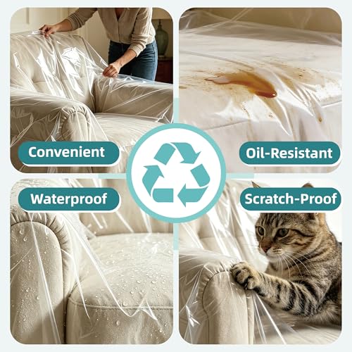 Extra Large Clear Furniture Moving Covers for Sofa & Loveseat