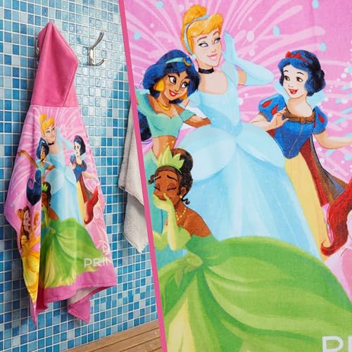 Disney Princess Kids Hooded Bath & Beach Towel Poncho for Girls Ages 2-6