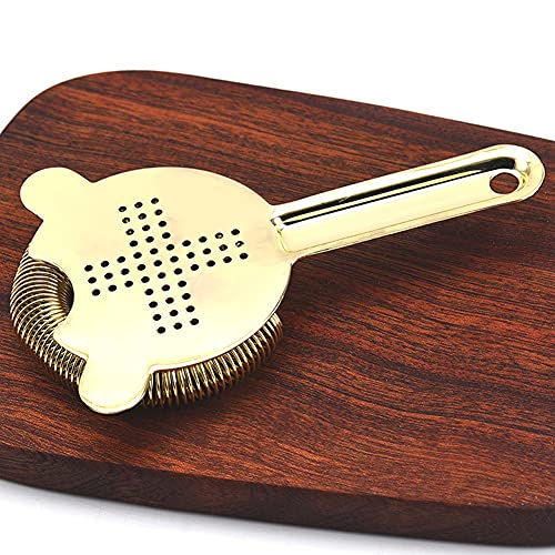 Kakalote Gold Heavy Duty Spring Bar Tool Strainer for Cocktails, Stainless Steel