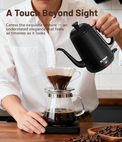 1L Gooseneck Electric Kettle for Pour Over Coffee and Tea, Fast Heating