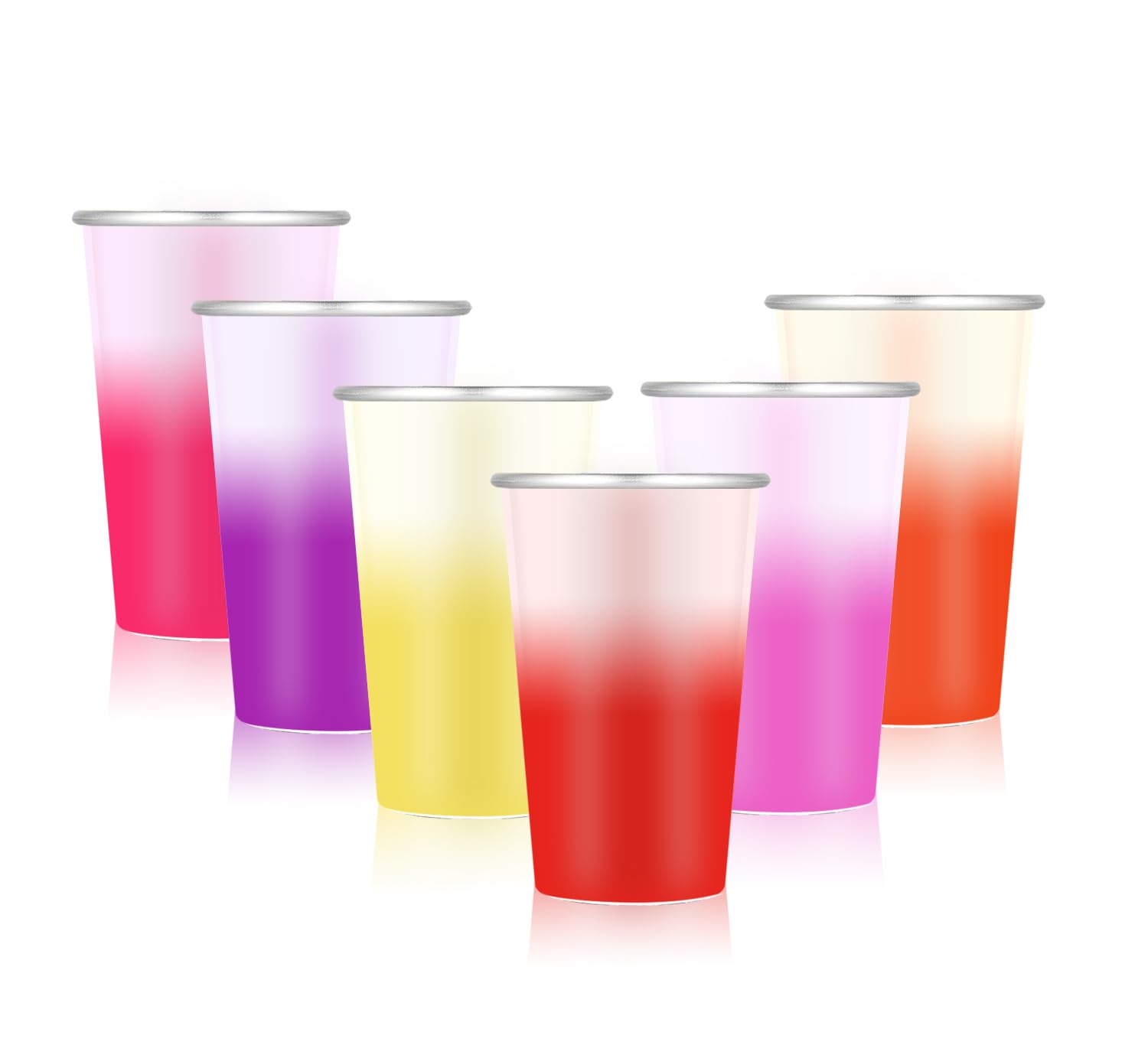 Clickslock 6-Pack 16oz Color Changing Aluminum Pint Cups – Cold Water Activated – Romance Set for Intimate Gatherings, Gifts & Home