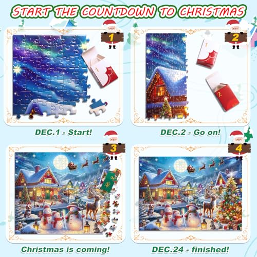 Christmas Advent Calendar 1008 Piece Jigsaw Puzzle - Santa's Secret Village