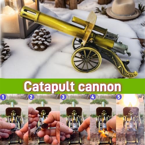 Miniature Stainless Steel Desktop Cannon Model with Recoil Mechanism
