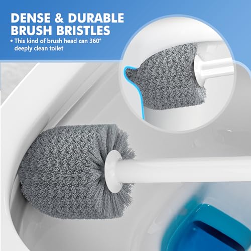 2-in-1 Heavy Duty Toilet Plunger and Brush Set with Ventilated Holder