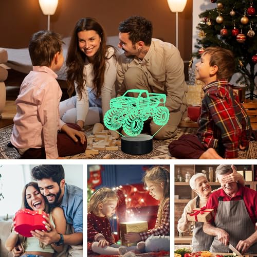 3D Monster Truck LED Night Light with Remote Control and Timer