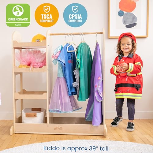 Kids Dress-Up Storage Center with Mirror and Costume Wardrobe