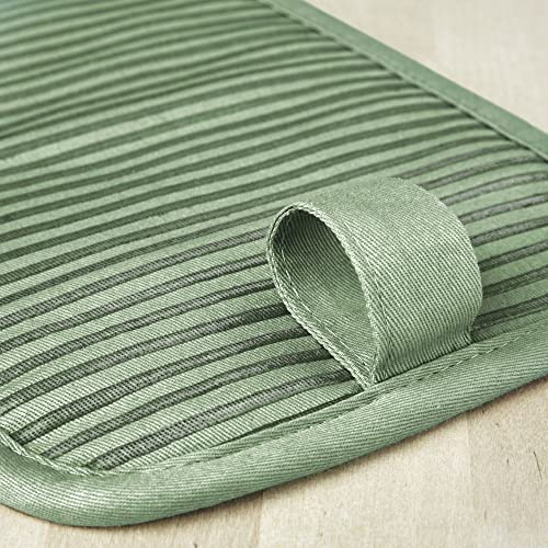 Two-Tone Cotton Pot Holder Set with Silicone Grip, 7"x10", 2 Piece