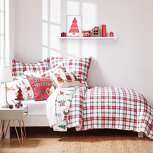 Levtex Home Jingle Paws King Quilt Set - Holiday Reversible Bedding, 102x86 Inches