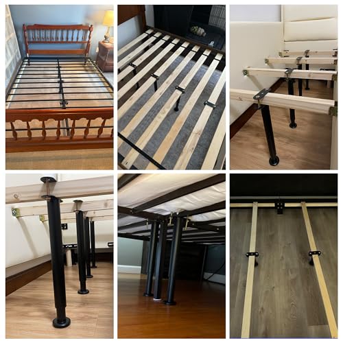 Adjustable Bed Frame Support Legs - 13.8 to 23.6 Inch Heavy Duty Metal Kit