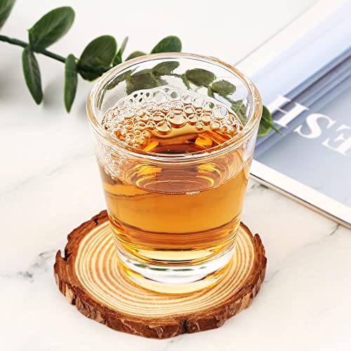 Heavy Base Shot Glasses - 1.5 oz Clear Glass Espresso Cups, 2 Pack