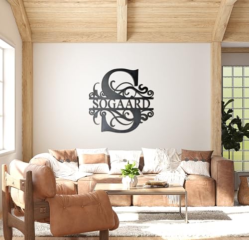 Custom Metal Monogram Wall Art - Personalized Name Sign for Home Decor