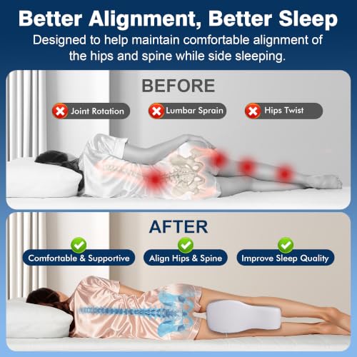 Knee Pillow for Side Sleepers | Sciatica & Back Pain Relief