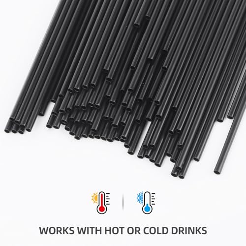 Black Plastic Coffee Stir Sticks 2000 Count - Disposable Cocktail & Drink Stirrers