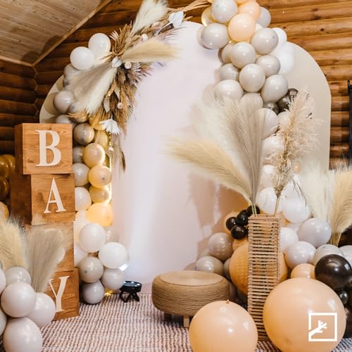 Faux Pampas Grass Decor 17-Inch Artificial Stems - 6 Pack for Boho Home