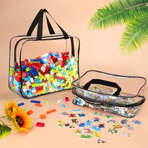 6-Pack Clear Toy Storage Bags with Zipper & Labels - Waterproof PVC Organizer
