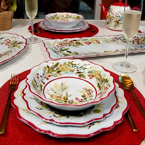 Certified International Christmas Gatherings 8.5-Inch Melamine Serving Bowls, Set of 4